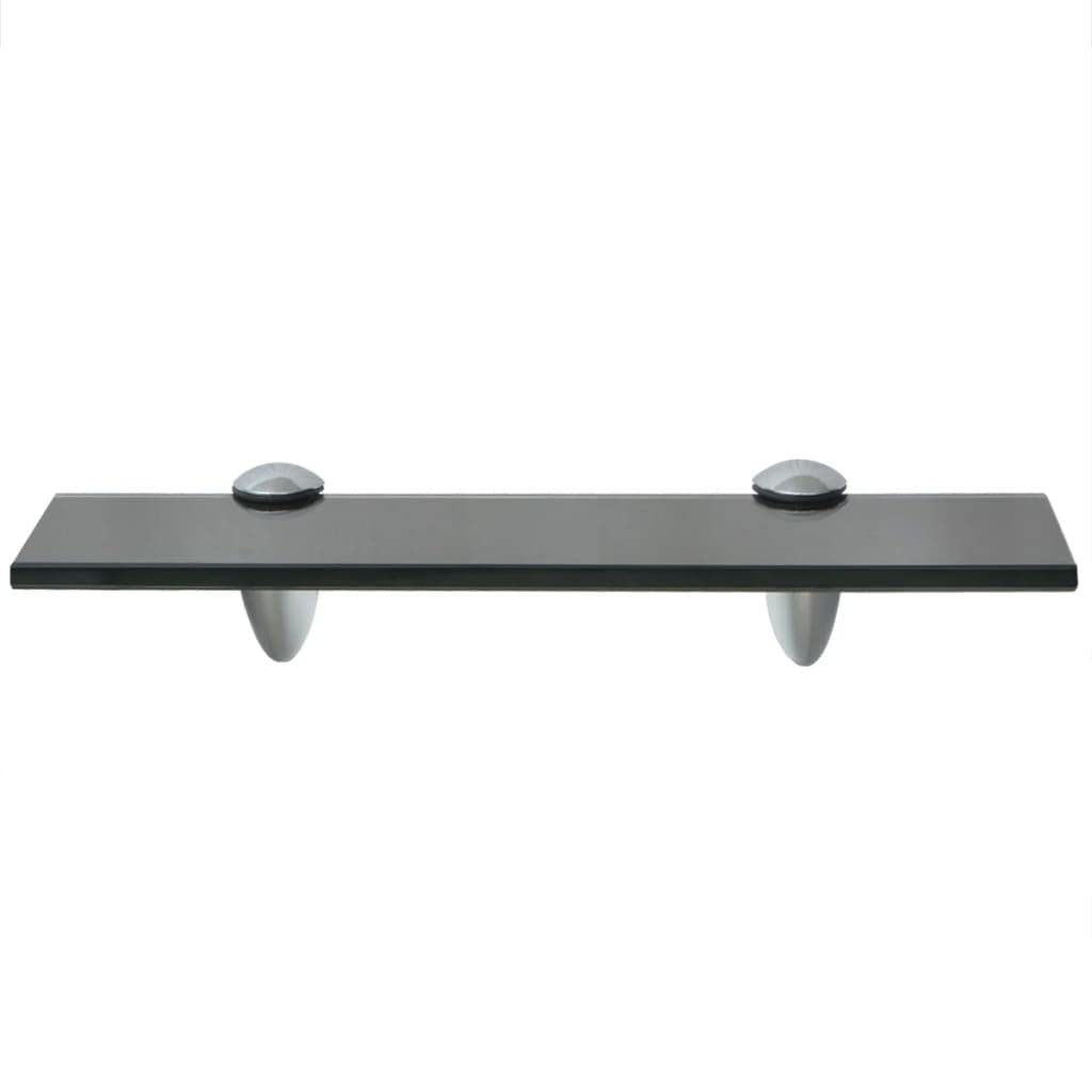 FIRBNUS 30x20x0,8 cm 2 Stück Wandregal Glas Schwarz Schwebende Regale für Bücher Bad Regal Ablagen Regal Glas Schwebend für Wohnzimmer Badezimmer Gehärtetes Sicherheitsglas Glasplatte Tisch