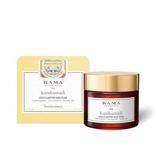 Image of KUMKUMADI YOUTH-CLARIFYING MASK-SCRUB, 50 G| 2 in 1 Mask Scrub |Saffron-based Face Mask | For Weekly Use | NEW & IMPROVED