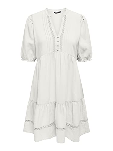 ONLY Damen Onlmelodi 2/4 Boho Dress WVN Noos, Cloud Dancer, S