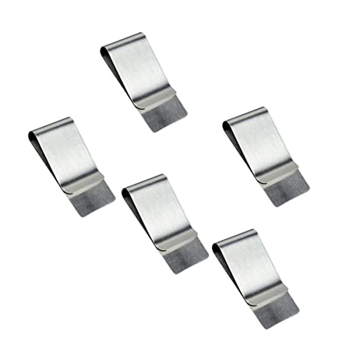 NOLITOY 5Pcs Stainless Steel Money Clips for Men and Women Vertical Cash Paper Holder Credit Card Clamp Durable Wallet Accessory for Bank Home Office Silver