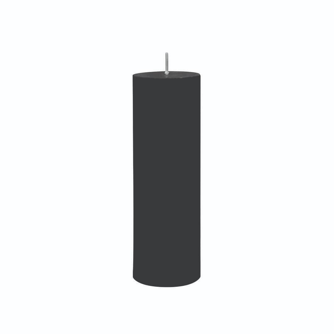 Ukiyo InternationalBlack Round Pillar Candle Made of Natural Soy Wax Unscented Smokeless Long Burning Hours Candles (2x4 Inch)