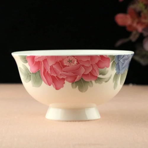 �{�E���A Ceramic Bowl,Chinese Ancient Palace Style Porcelain Rice,13cm 5.1in High Foot high-Grade Bone China Household Health Tablew