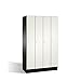 Produktbild CP CAMBIO Garderobenschrank mit Stahl-Türen - 4 Abteile, Breite 1200 mm - Korpus schwarzgrau/Tür reinweiß