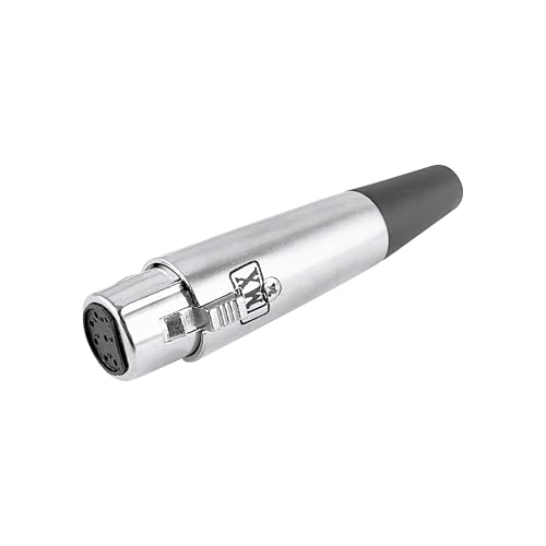 Image of MX 3 Pin XLR Microphone pin Pure Copper Nickel Plated Pins1 for High Conductivity microphone (7-Pin Female XLR connector, Pack of 1, Female Connector)