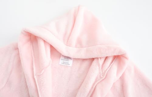 Image of Kids Hooded Bathrobe Girls Soft Plush Hooded Flannel Pajamas Sleepwear Boys Spa Robe