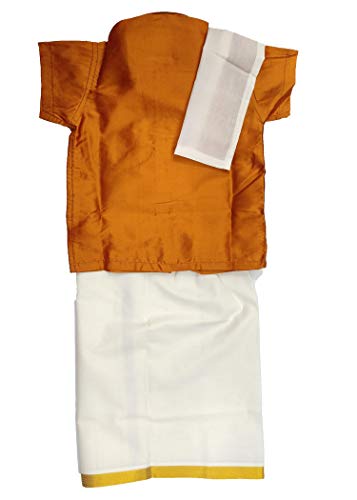 Bhandari Fashion Kanchipuram silk with lining Dhoti And Accessories For Boys Traditional Dress Short Sleeve Shirts