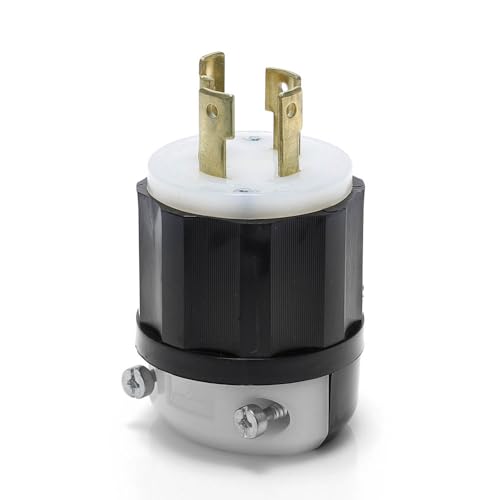 Leviton 2711 30 Amp, 125/250 Volt, NEMA L14-30P, 3P, 4W, Locking Plug, Industrial Grade, Grounding - Black-White