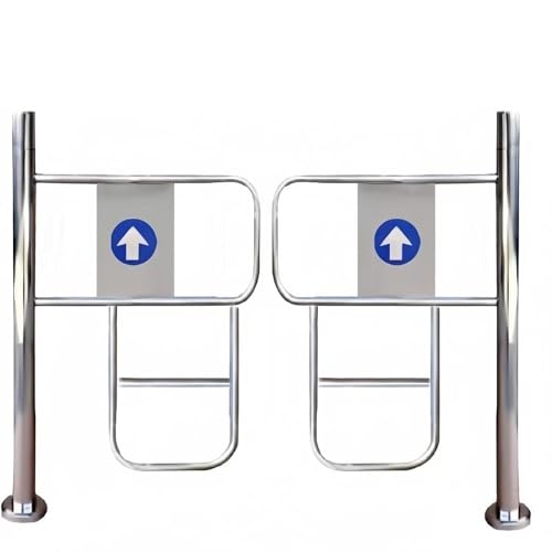 Puerta abatible de metal con cierre automático duradera for patios y almacenes Entrada peatonal manual de 90° Acero inoxidable puerta oscilante(190cmx100cm)
