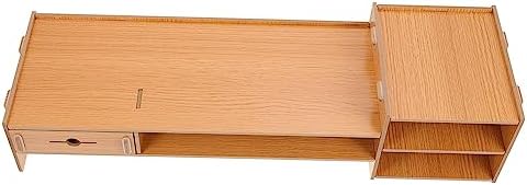 NUOBESTY Bilgisayar yükseltme iskeleti, monitör yükseltici, çok fonksiyonlu depo rafı, bilgisayar düzenleyici için, çeşitli depolama olanakları, ofis ve öğrenciler için uygundur - Görsel 1