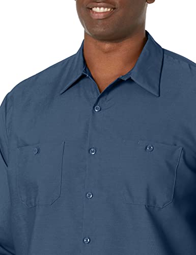 Image of Red Kap Men's Long Sleeve Industrial Work Shirt | Moisture Wicking Button Up, Wrinkle Resistance Fights Fading & Stains