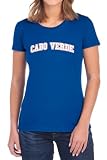 Popfunk Cabo Verde Country Pride Varsity Arch Futbol Soccer Fan Team Color Women's T Shirt, Royal, Large