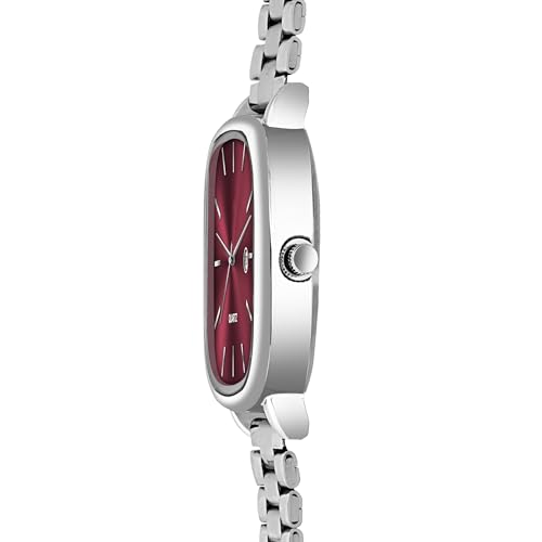 Image of Acnos Luxury Square Dial Quartz Watch for Men & Women - Stainless Steel Bracelet, Minimalist Analog Wristwatch with Date Window Pack of 1