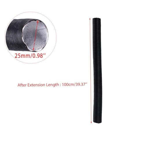 Wuyangcun Air Outlet Heater Duct Pipe 25mm 100cm Extendable Flexible Aluminum Air Duct Tube for Webasto Diesel Parking Heaters