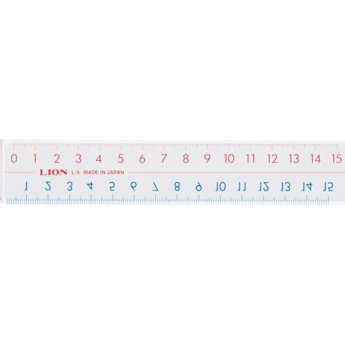 ライオン事務器 ピックアップ直線定規 目盛15cm L-5 270-65 【まとめ買い10個セット】