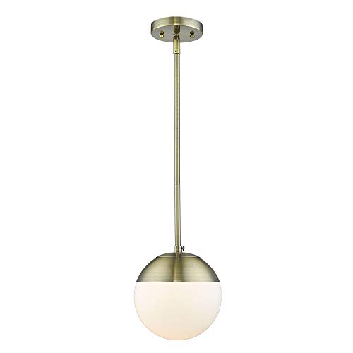 Golden Lighting 3218-S AB Dixon Mini Pendant-Damp, Aged Brass