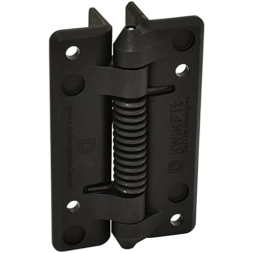 D&D Technologies KF3SPS KwikFit Polymer General Purpose Gate Hinge, for Self-Closing Gates up to 44 Pounds, Black, for Any Square Gate Frame and Post, 2 Count