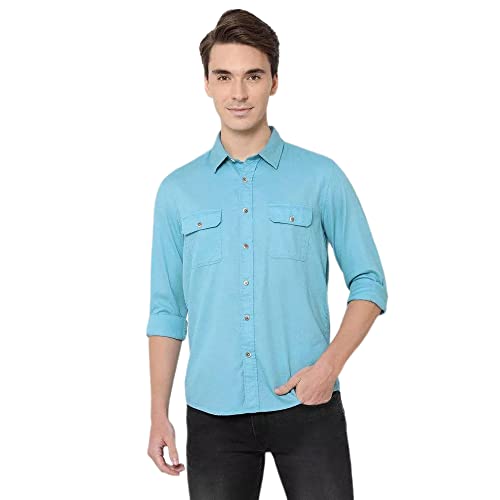 Image of Pepe Jeans Men's Cotton Craig Solid Dobby Regular Fit Shirt