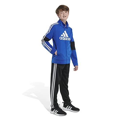 adidas Conjunto de Roupas para Meninos com Jaqueta e Calça de Tricô, Team Royal Color Blocked Blue,