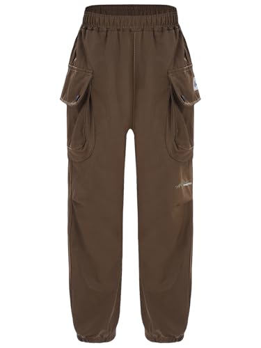 Kids Boys Baggy Cargo Trousers Elastic Waist Joggers Pants Hip Hop Dance Sweatpants Outdoor Pants Activewear