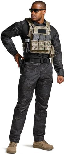 Image of CQR Men's Tactical Combat Shirt, 1 /4 Zip Long Sleeve Breathable Military BDU Training Top for Shooting, Hunting, Range Use
