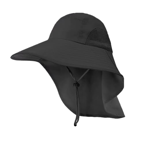 TOEECY Sombrero de Pescador Hombre Mujeres Gorra Nuca Protección UV Solar con Protector de Cuello Sombrero Pescador Gorras de Pescador Transpirable y Plegable para Senderismo Cámping
