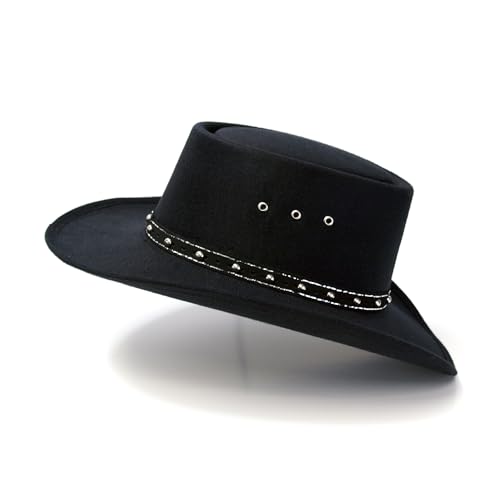 Western Express Faux Felt Gambler Cowboy Hat | Classic Cowboy & Cowgirl Hats for Kid's (US, Alpha, One Size, Black)