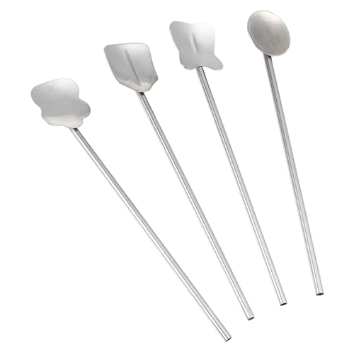BRIGHTFUFU 4pezzi Cucchiai Acciaio Inossidabile Design Creativo Per Tè e Dessert Riutilizzabili e Facili Da Pulire Per Bevande Calde e Fredde