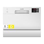 COMFEE' 2026 New Upgraded Table Top Dishwasher with 6 Place Settings, Mini Countertop Dishwasher for Small Families, Couples, LED display, Delay Start, 47dB Quiet Noise, White