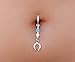 MoonliDesigns Horseshoe Opal Belly Button Ring Colorful Piercing Sterling Silver Lucky Charm Navel Hoop Handmade 16 Gauge
