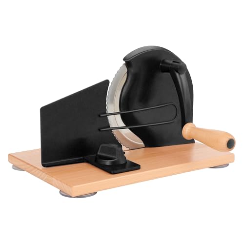 Image of CAWIU Manual Bread Slicer with Hand Crank- Adjustable Thickness Bread Cutter for Even Slices, Perfect for Homemade Sourdough, Sandwich, and More, Black