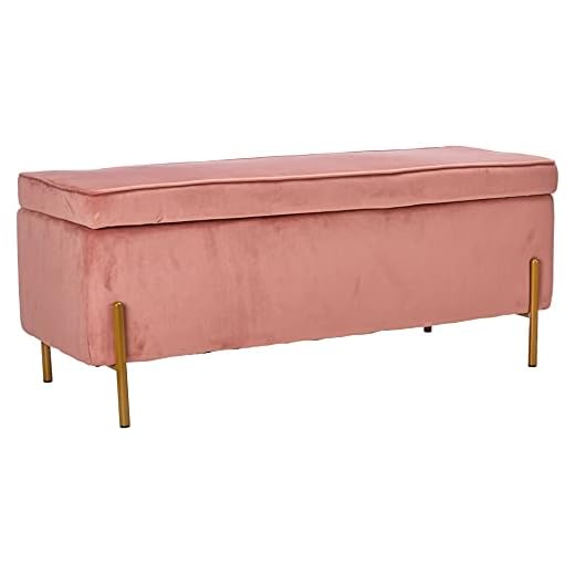 MEUBLE COSY Banco Almacenaje Banqueta Multifuncional Zapatero Taburete Pie de Cama Dormitorio Sala Corredor, Rosa, 105x44x44cm