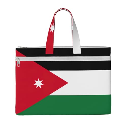 Jordanian Flag Canvas Document Bag Briefcase For Professionals And Executives
