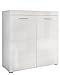 Produktbild trendteam smart living - Amanda - Kommode - Weiß Hochglanz - Schuhschrank - (BxHxT) 91 x 97 x 38 cm - Garderobenschrank mit moderner Fräsung - Platz für bis zu 16 Schuhpaare