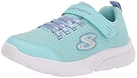Skechers Girl's Wavy Lites - Blissfully Free Aqua Sneaker, 10 Toddler US