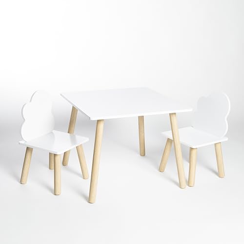 KYWAI ® Kindertisch mit 2 Stühlen - Hochwertiges Kindersitzgruppe für...