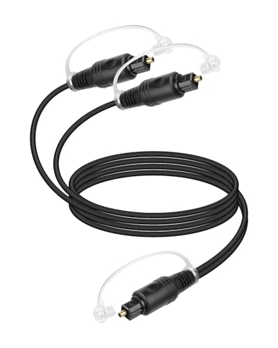 YANBORONSN Optical Audio Splitter 1 in 2 Out,Toslink Digital Fiber Optical Audio Cable Splitter 1x2 for Home Theater TVs,Amps,Soundbar,VD/CD Player(1M/3.2FT)