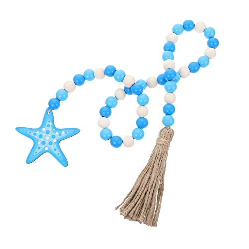 BESTOYARD 串 付き木製ビーズガード ハワイアンテーマの壁飾り ドアや窓にも適用 用ペンダント