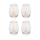 KASANOVA Set mit 4 Likörgläsern, Weihnachtsdekoration, Gold