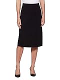 MISOOK Straight Skirt - Pull On, Wrinkle-Resistant, Machine or Hand Wash Cold - Black (XL)