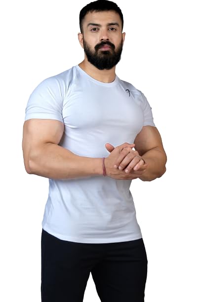 Image of FUAARK Men's Solid Slim Fit Sports Gym T-Shirt