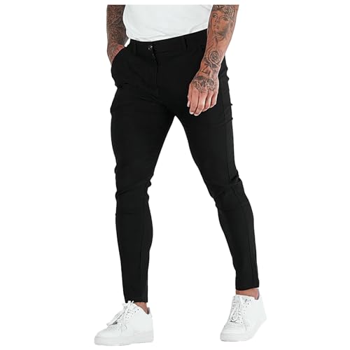 Jean Homme Skinny Super Denim Chino Slim Fit Stretch Pantalon Moulant Casual Élastique Business Décontracté Coupe Ajustée avec Poche