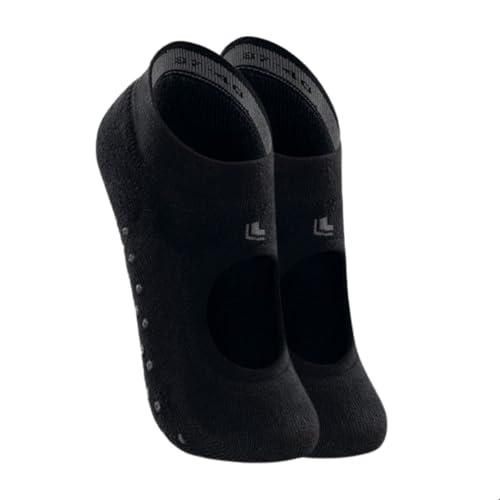 LUPO Meia Pilates Antiderrapante Sport Sapatilha Feminina Algodão, Preto, P (33-36)