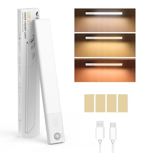 Smiling Shark 人感センサーライト HM01【2025新設計・1-3m高精度感知・無段階調節】高輝度室内照明 キッチンライト 無段階調節 20CM 暖 ・白・自然光 3~6000K 充電式 自動点灯消灯 1200mAh 8時間連続使用 耐久性 マグネット式 簡単設置 LEDバーライト 手元・足元・玄関灯 多場面適用 クローゼット/キッチン/廊下/寝室用 日本語取扱説明書 1個入