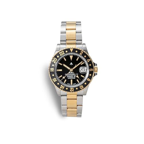 NAVAL WATCH Produced by LOWERCASEFFRXD008 GMT Gold&Silver Combi color BK dial/BK bezel / 3 links S/S metal band