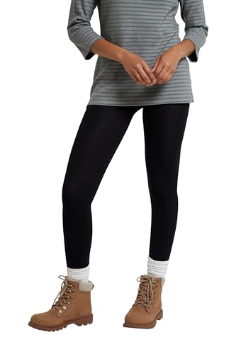 Mountain Warehouse Isotherm Womens Brushed Leggings - Lightweight Ladies Tights, Breathable, Thermal Underwear, Warm - Best for Skiing, Snowboarding Black L