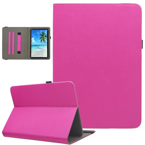 Universal 7 8 Inch Android Tablet Case, Dluggs PU Leather Multi-Angle Viewing Stand Case Cover for 7.0-8.5 Inch Tablet with Hand Strap, Rose