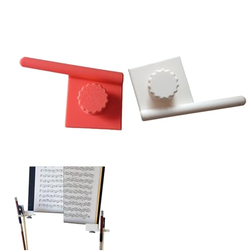 Upgraded Bow Holder for Music Stand – Secure Clip-On with Adjustable Screw, Portable Compact Design for Violin, Viola, Cello & Bass, Stable Music Stand Hook for Practice & Performance-2Pack