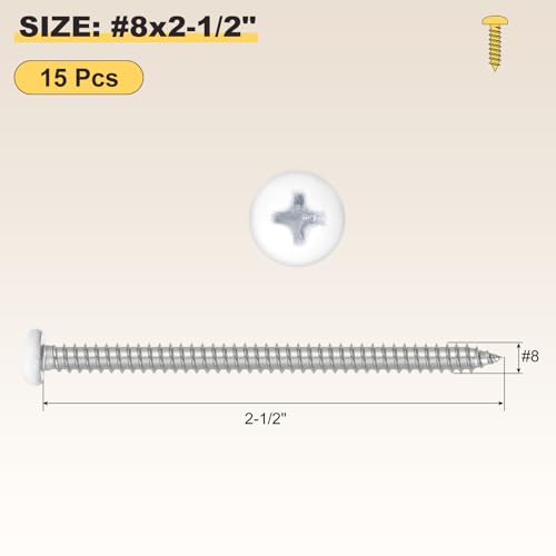Tornillos autorroscantes cabeza plana #8x2-1/2 15 piezas miniatura 2