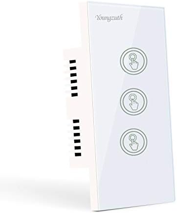 Smart Wifi Light Switches Touch Wall Switch Panel Replace 3 Switches in 1 Gang Wall Box Combination Smart Light Switch Work with Alexa and Work with Google Home and IFTTT Smartphone App Control