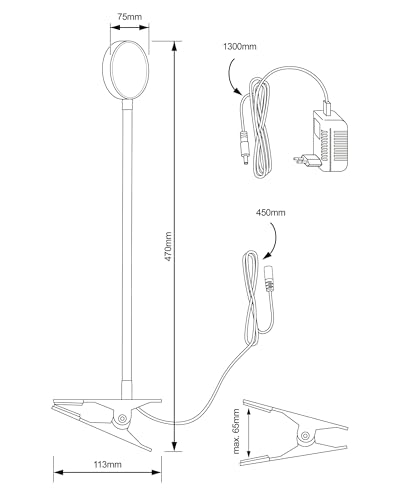 SEBSON LED Klemmlampe Bett 4W - dimmbare Leselampe mit schwenkbaren Leuchtkopf, neutralweiß 4000K 300lm - Schreibtischlampe mit Kabel und Stecker